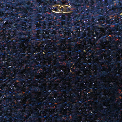 Chanel Tweed Calfskin Stitched Frame Backpack Navy 8 of 10