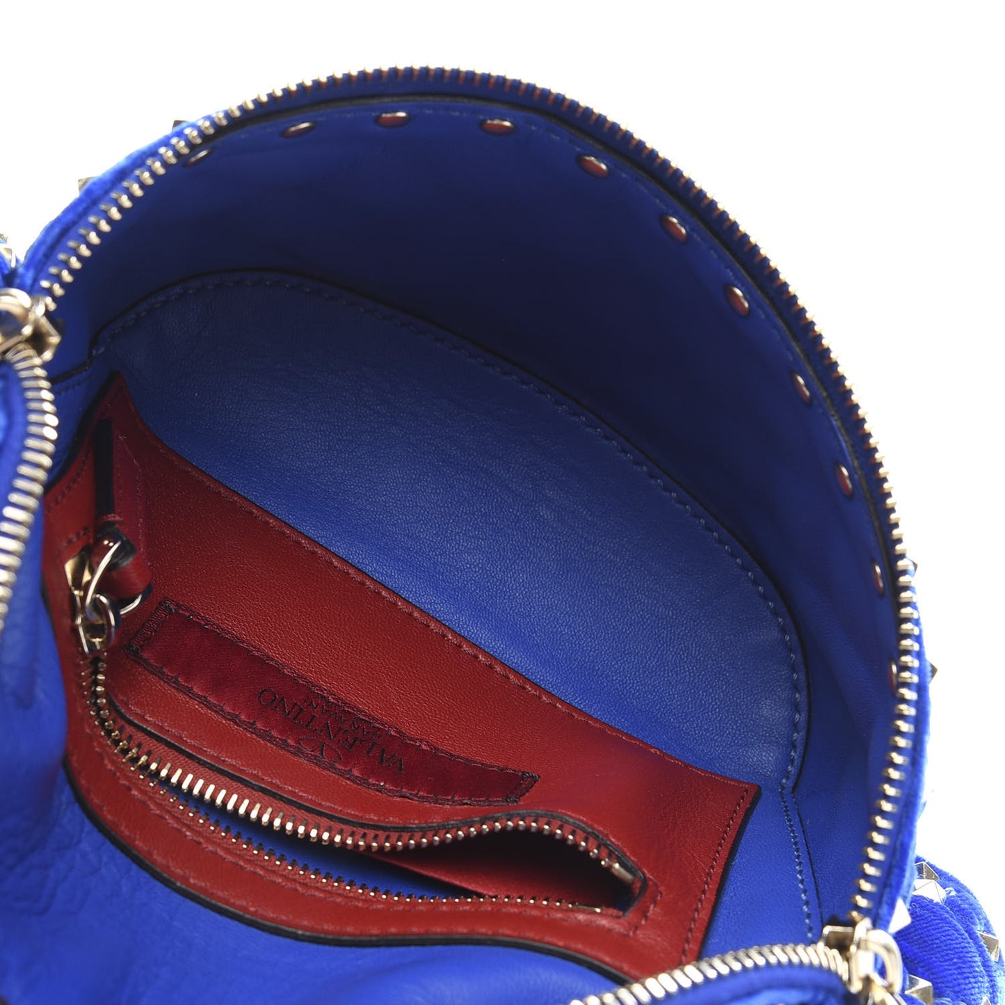 Velvet Rockstud Spike Belt Bag 75 Acid Blue