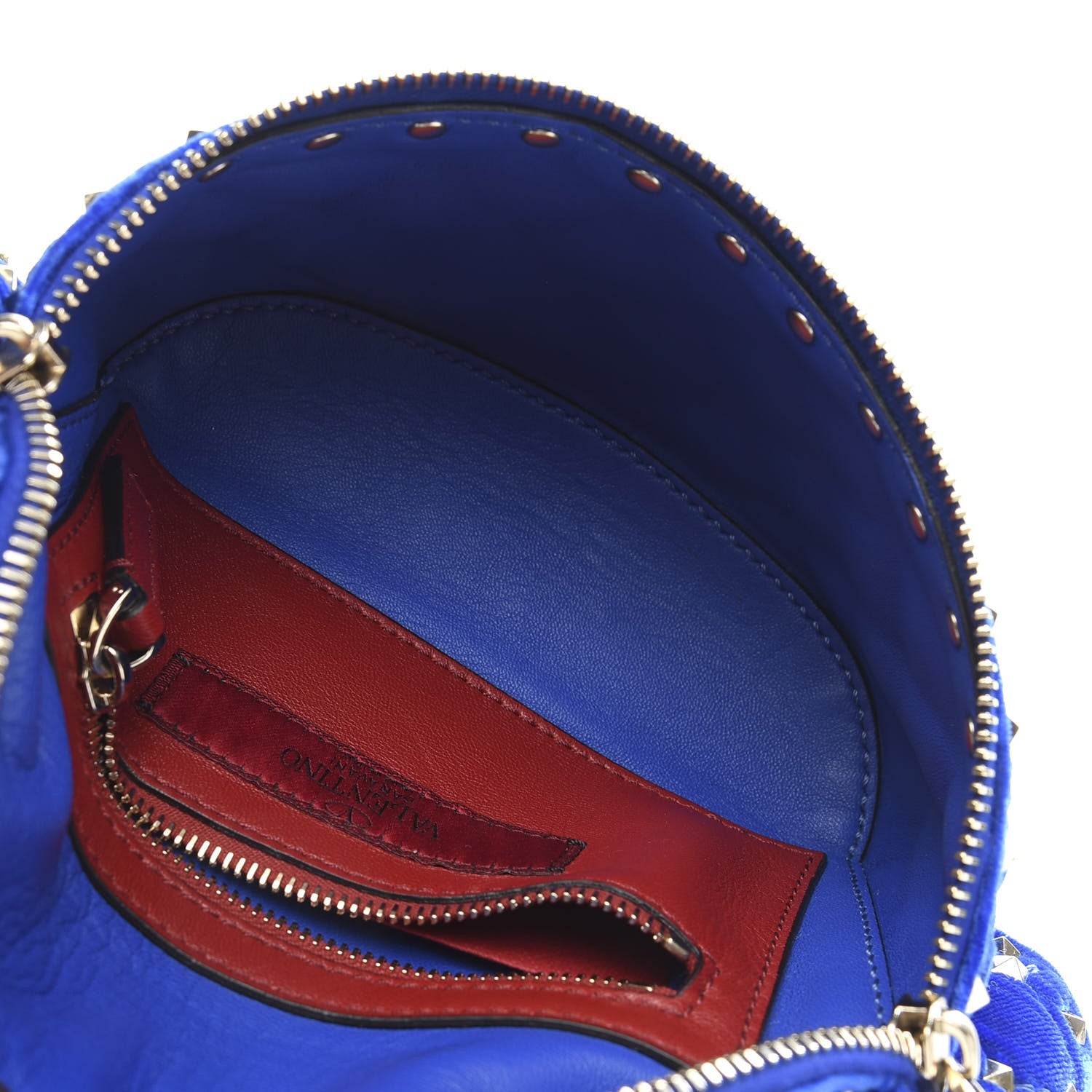 Valentino Garavani Velvet Rockstud Spike Belt Bag 75 Acid Blue 5 of 10