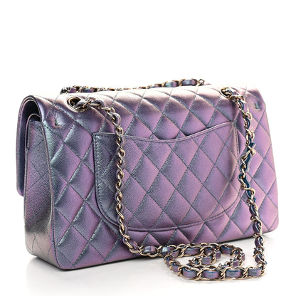 Chanel Iridescent Caviar Quilted Medium Double Flap Dark Blue 3 of 10