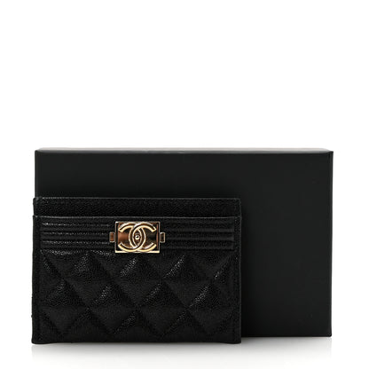 Chanel Caviar Quilted Boy Card Holder Black 9 of 9