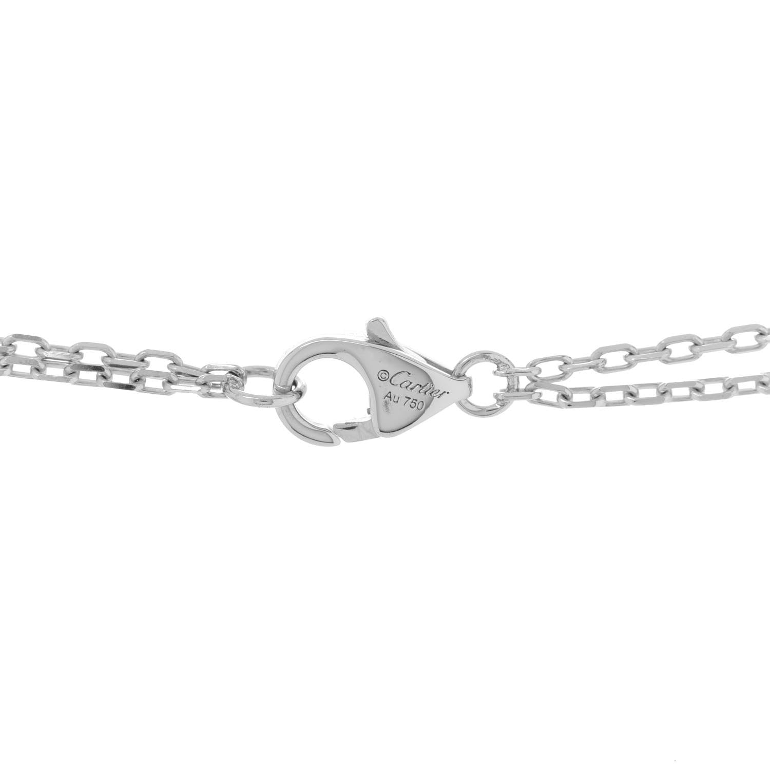Cartier 18K White Gold 2 Diamond LOVE Necklace 6 of 7
