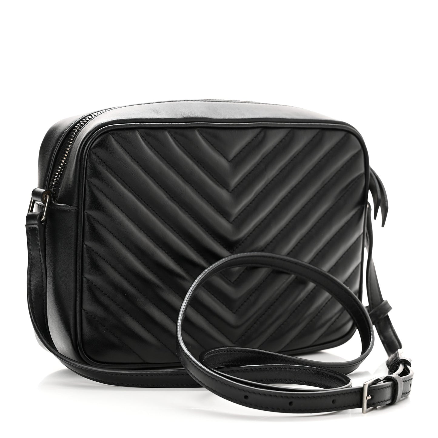 Calfskin Matelasse Monogram Lou Camera Bag Black