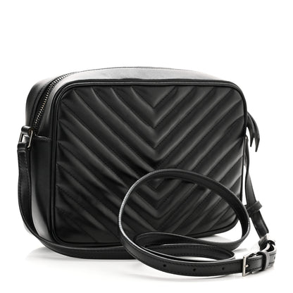 Saint Laurent Calfskin Matelasse Monogram Lou Camera Bag Black 4 of 12