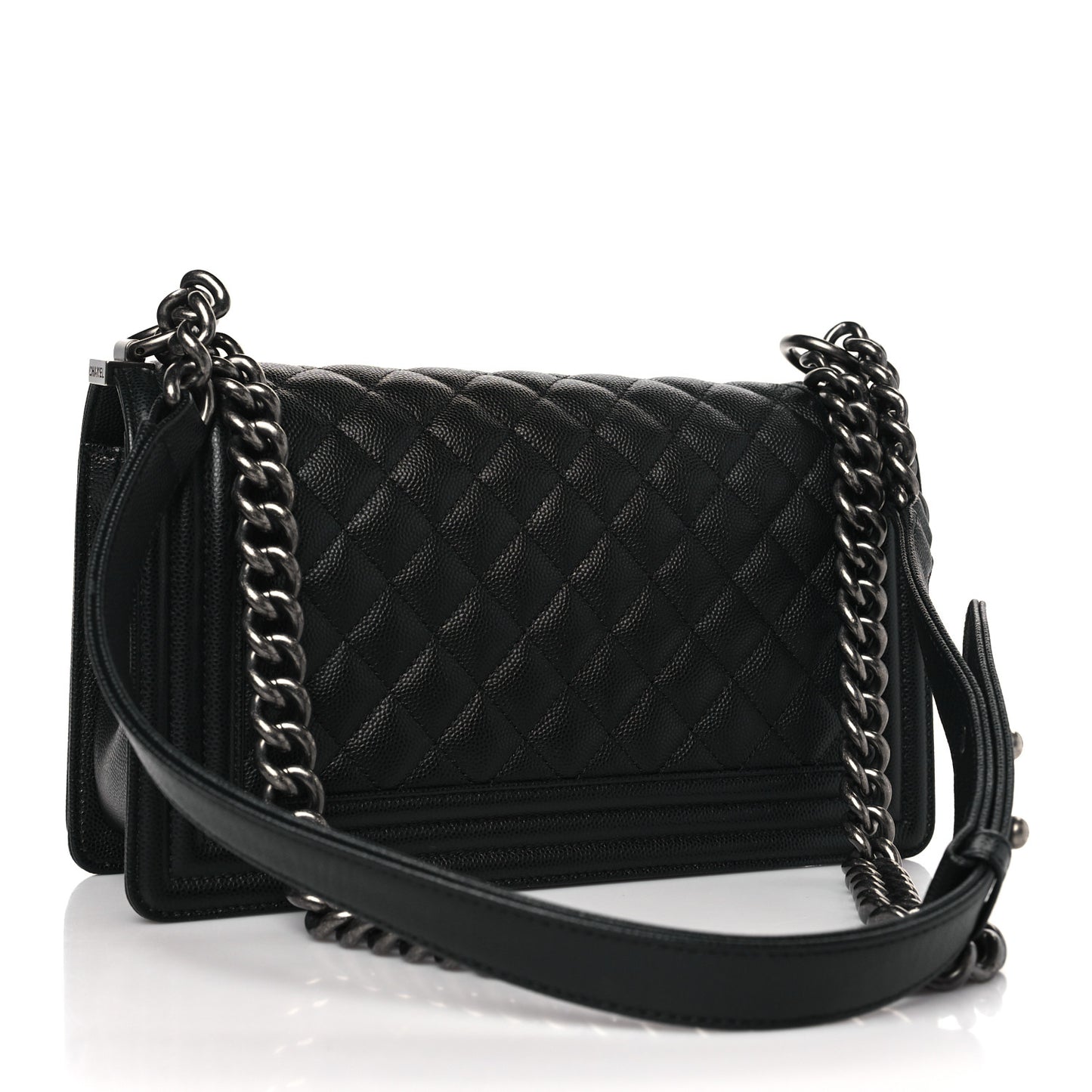 Caviar Quilted Medium Boy Flap Black