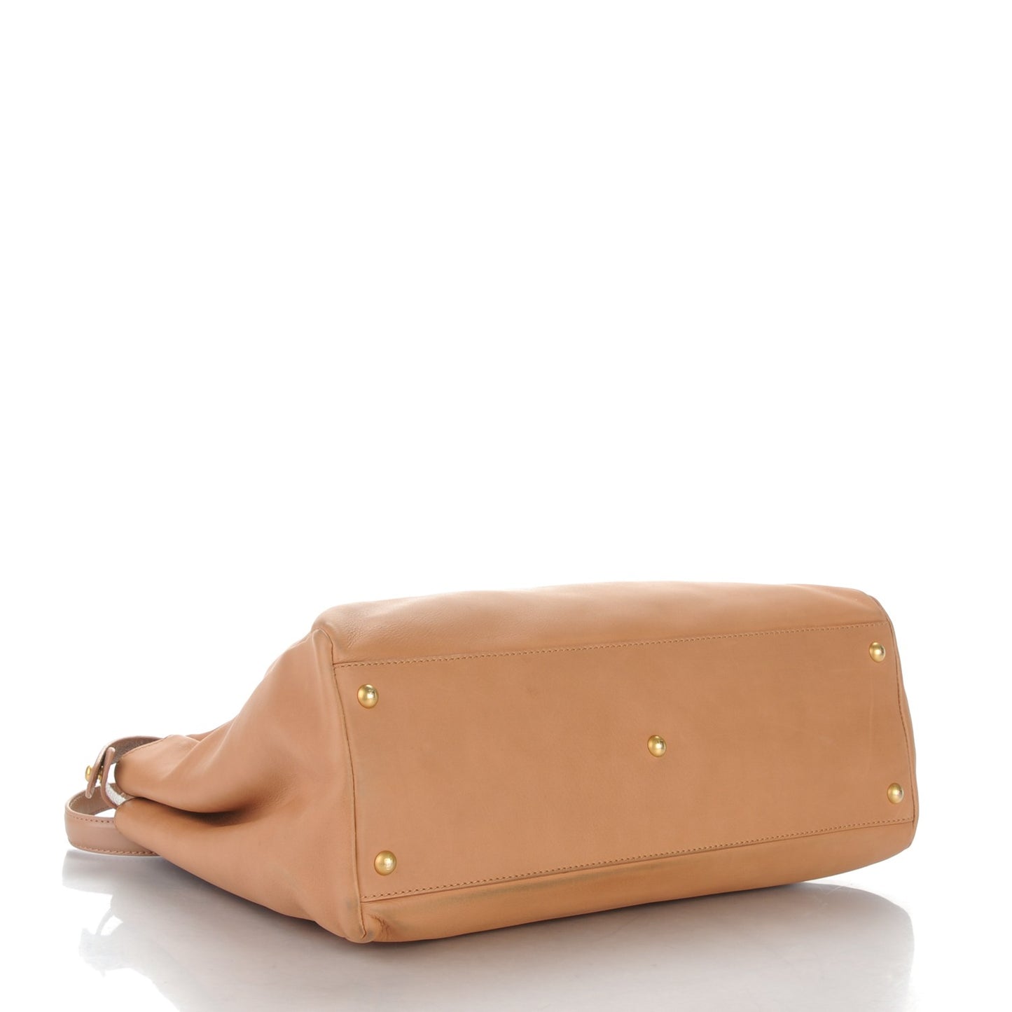 Vitello Saddle Large Peekaboo Iconic Satchel Beige