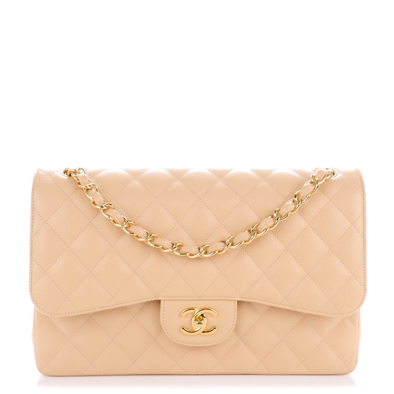 Chanel Caviar Quilted Jumbo Double Flap Beige Clair 1 of 8