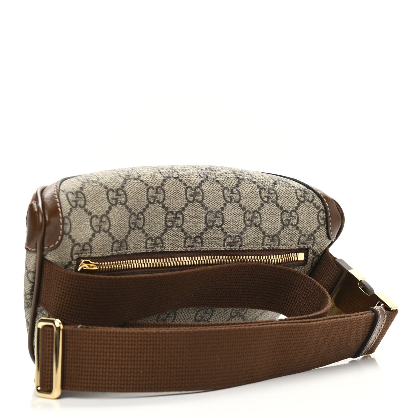 GG Supreme Monogram Textured Calfskin Retro Interlocking G Belt Bag Beige Ebony Brown Sugar