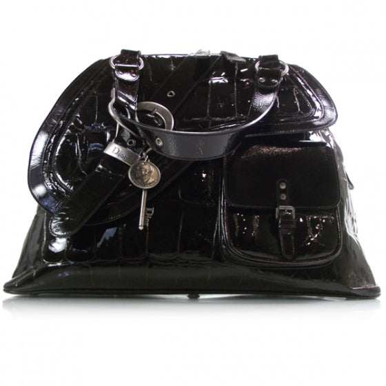 Christian Dior Patent Croc Gaucho Sports Tote 1 of 10