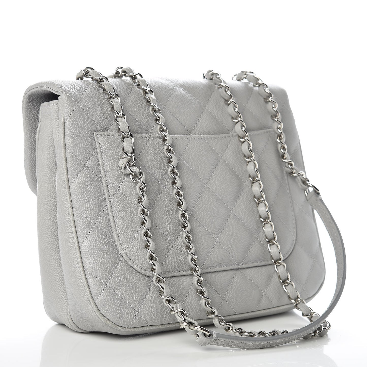 Caviar Quilted Medium Urban Companion Flap Grey