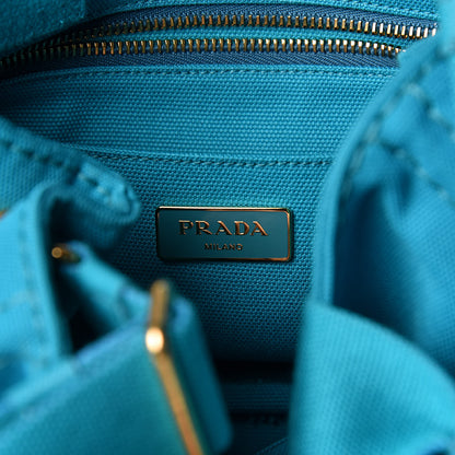Prada Canapa Small Logo Tote Pavone 6 of 10