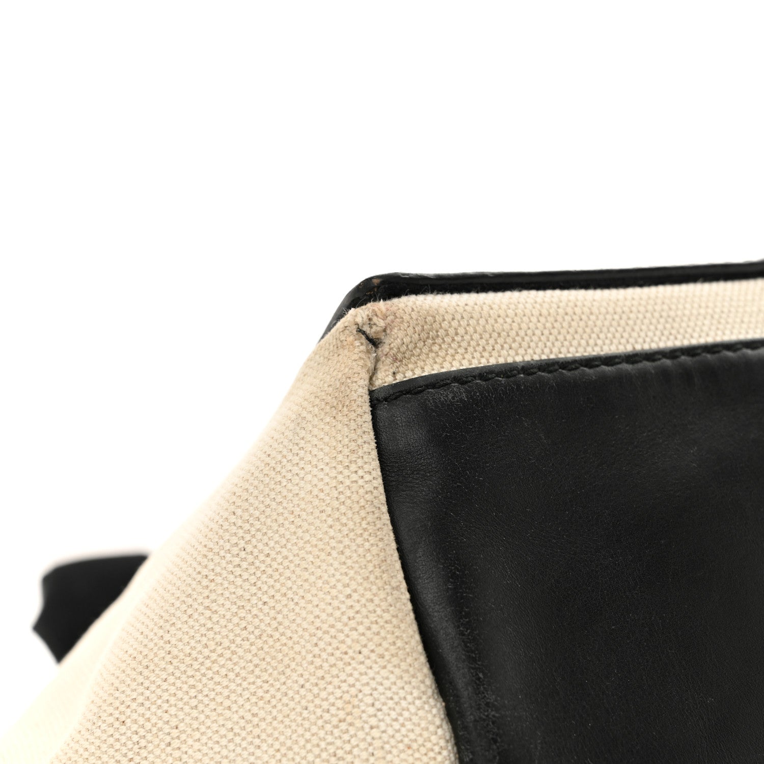 Balenciaga Cotton Canvas Satin Calfskin S Navy Cabas Natural Black 14 of 20