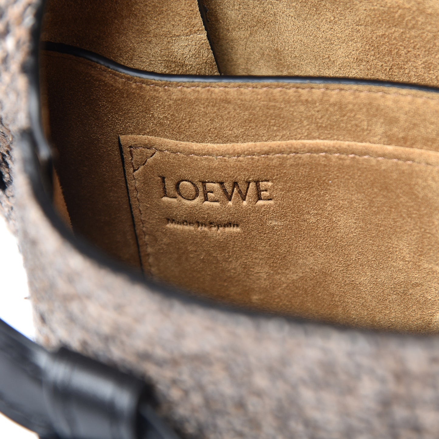 Calfskin Tweed Small Gate Crossbody Bag Tan