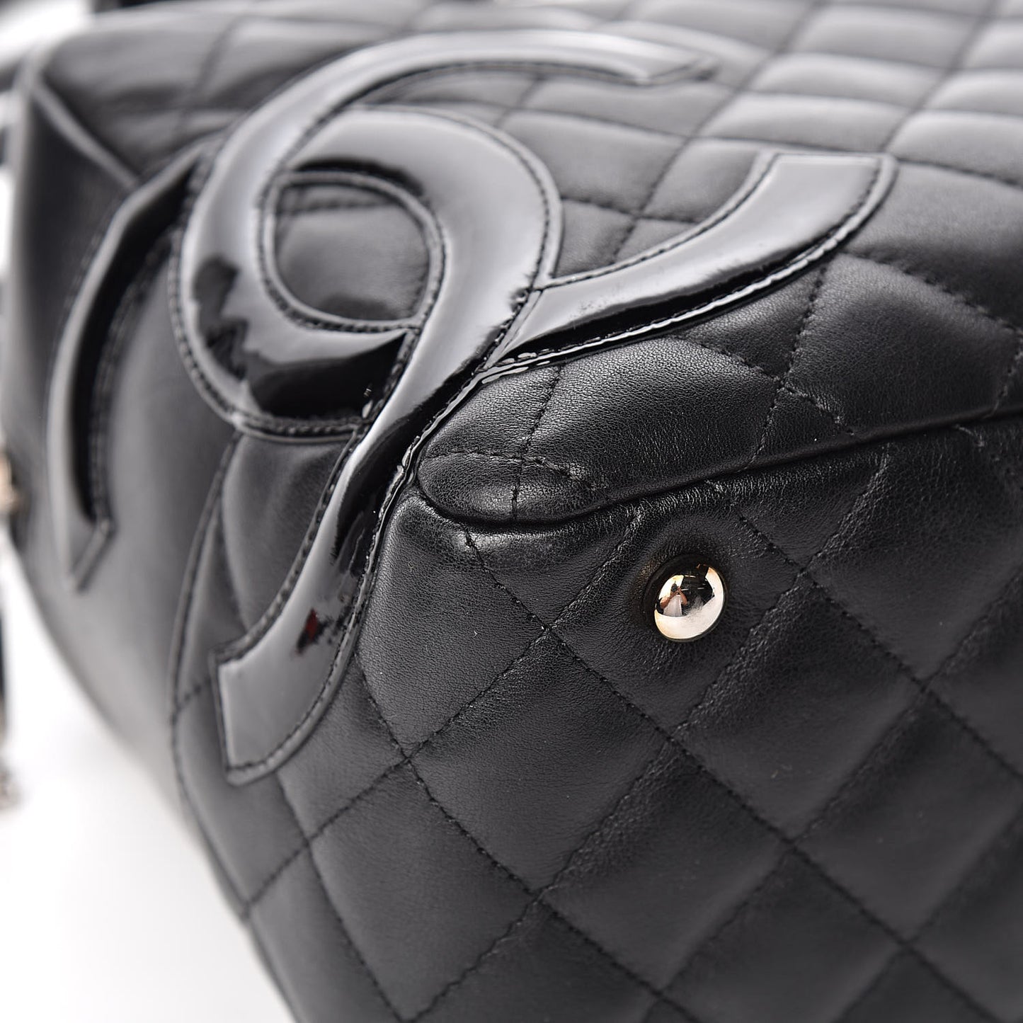 Calfskin Quilted Large Cambon Bowler Black