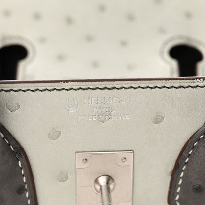 Hermes Ostrich Horseshoe Birkin 25 Gris Perle Gris Meyer 6 of 12