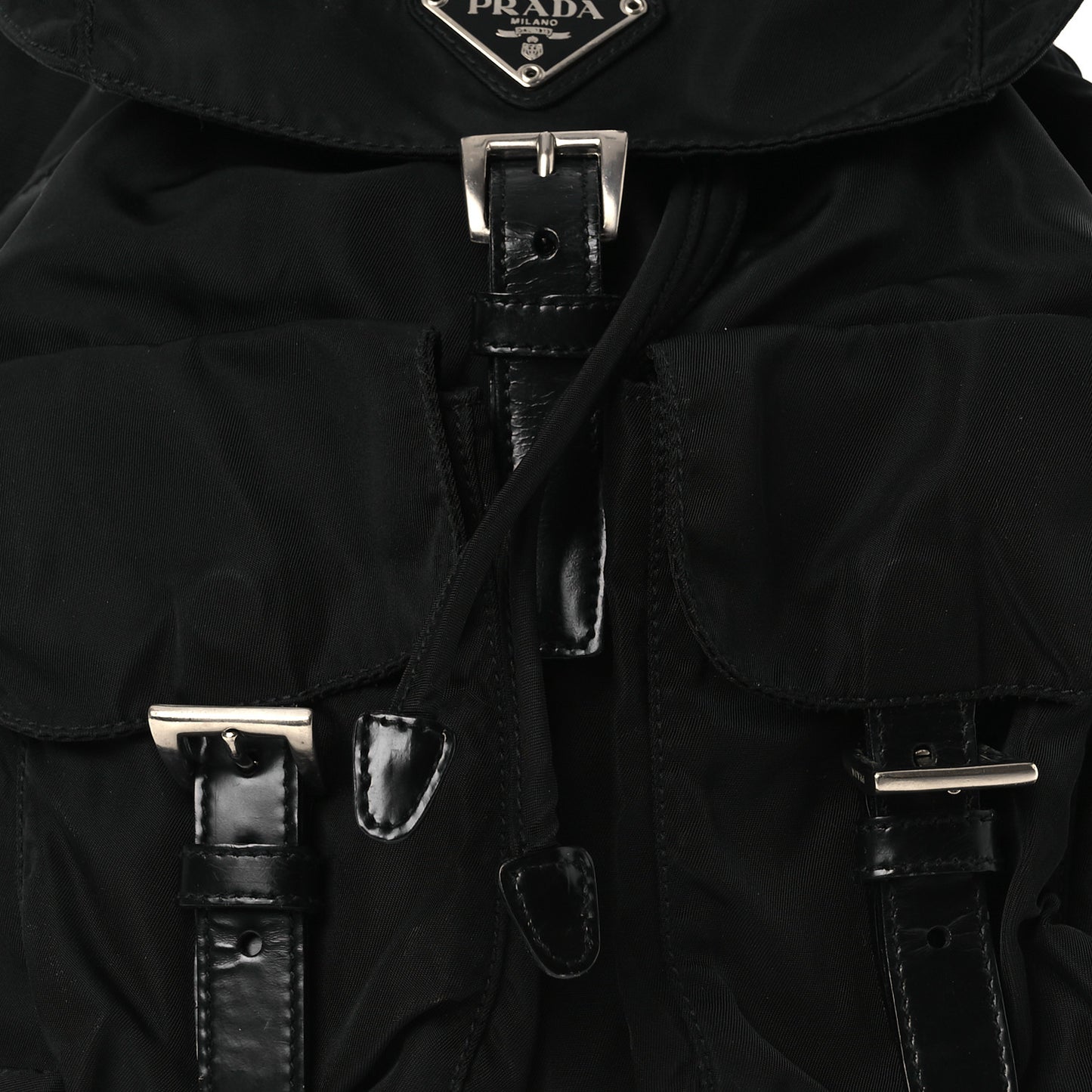 Tessuto Nylon Saffiano Small Backpack Black