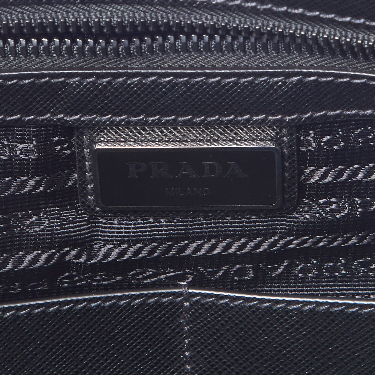 Tessuto Nylon Saffiano Shopping Tote Black