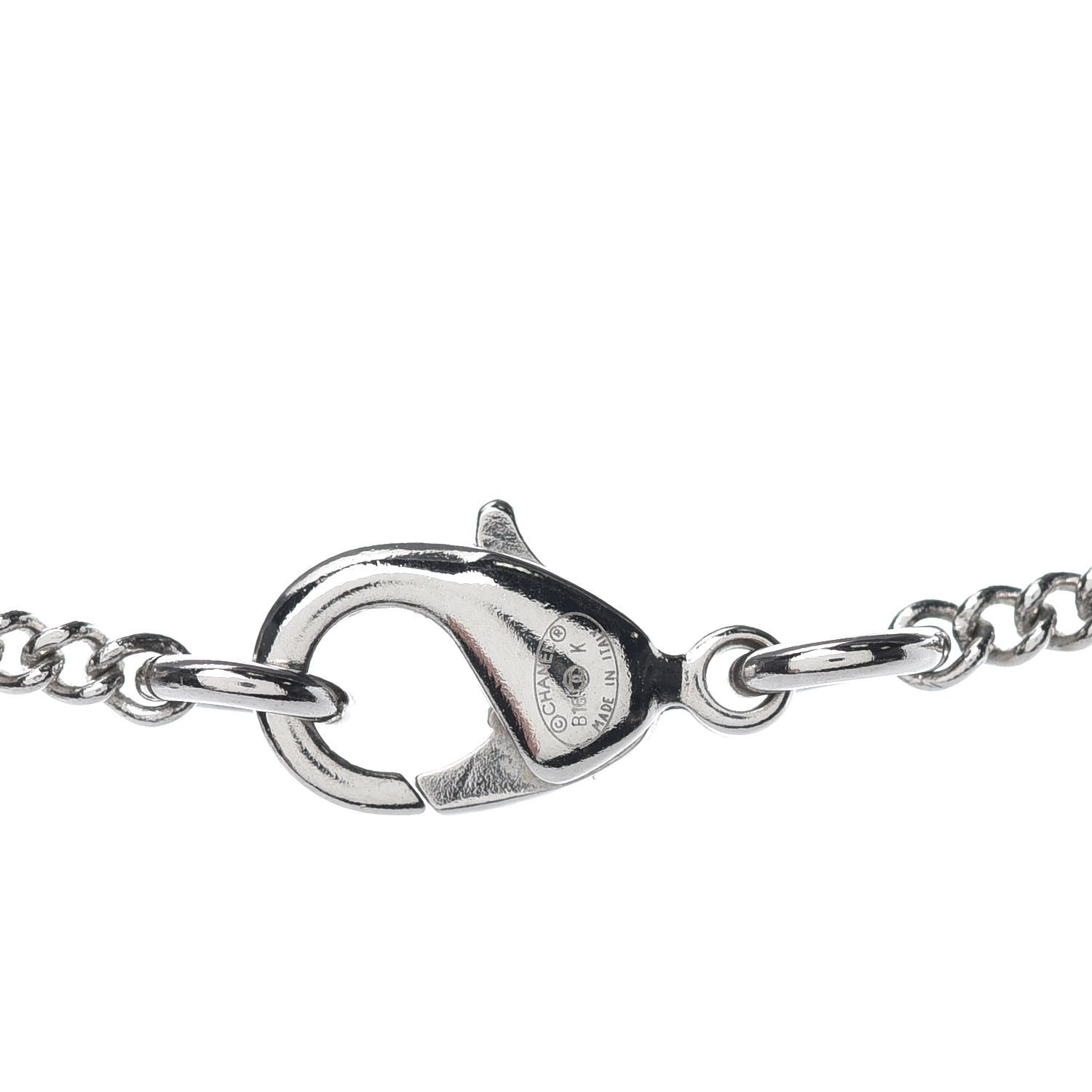 Chanel Crystal Emoji Choupette Cat Pendant Necklace Silver 4 of 4