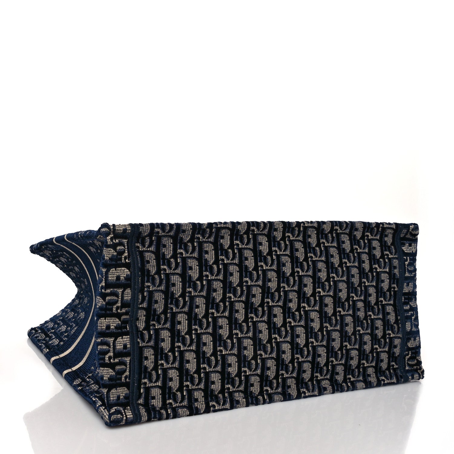 Christian Dior Oblique Velvet Medium Book Tote Blue Multicolor 4 of 10