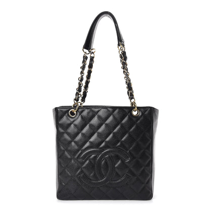 Chanel Caviar Quilted Petit Shopping Tote PST Black 1 of 11