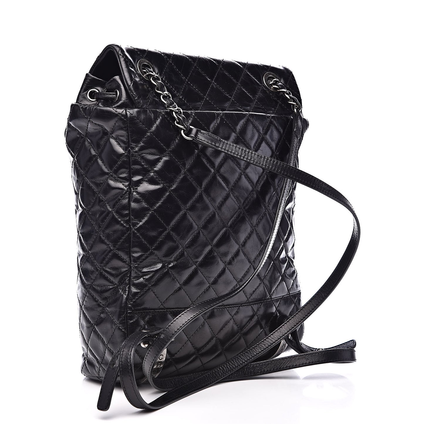 Calfskin Quilted Large Salzburg Mountain Backpack Black