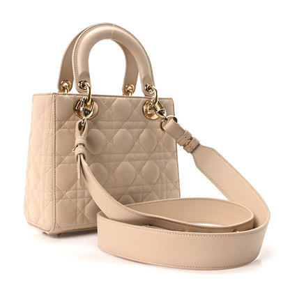 Christian Dior Lambskin Cannage Small My ABCDior Lady Dior Beige 3 of 11