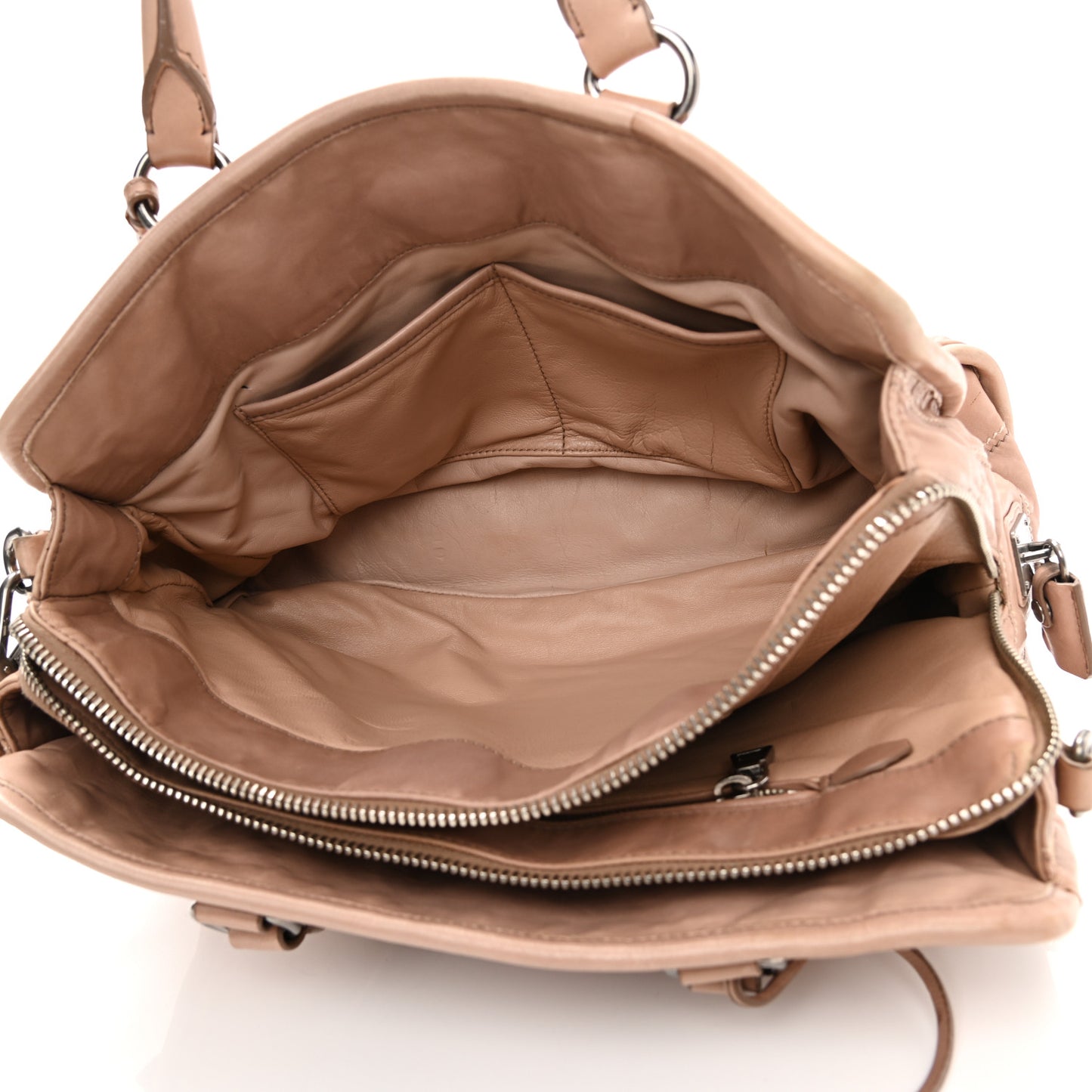 Nappa Antique Stitched Satchel Cammeo