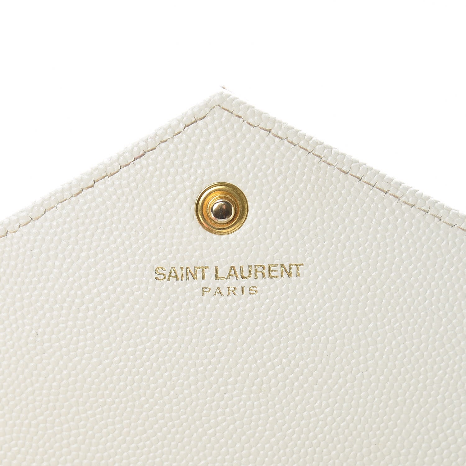 Saint Laurent Grain De Poudre Matelasse Chevron Monogram Chain Wallet Porcellana 7 of 11
