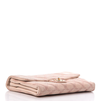 Chanel Calfskin Triple Stitched Medium Flap Pink 4 of 16