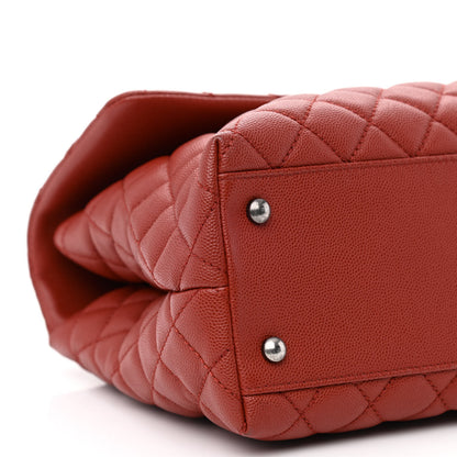 Chanel Caviar Quilted Medium Coco Handle Flap Dark Red 9 of 11