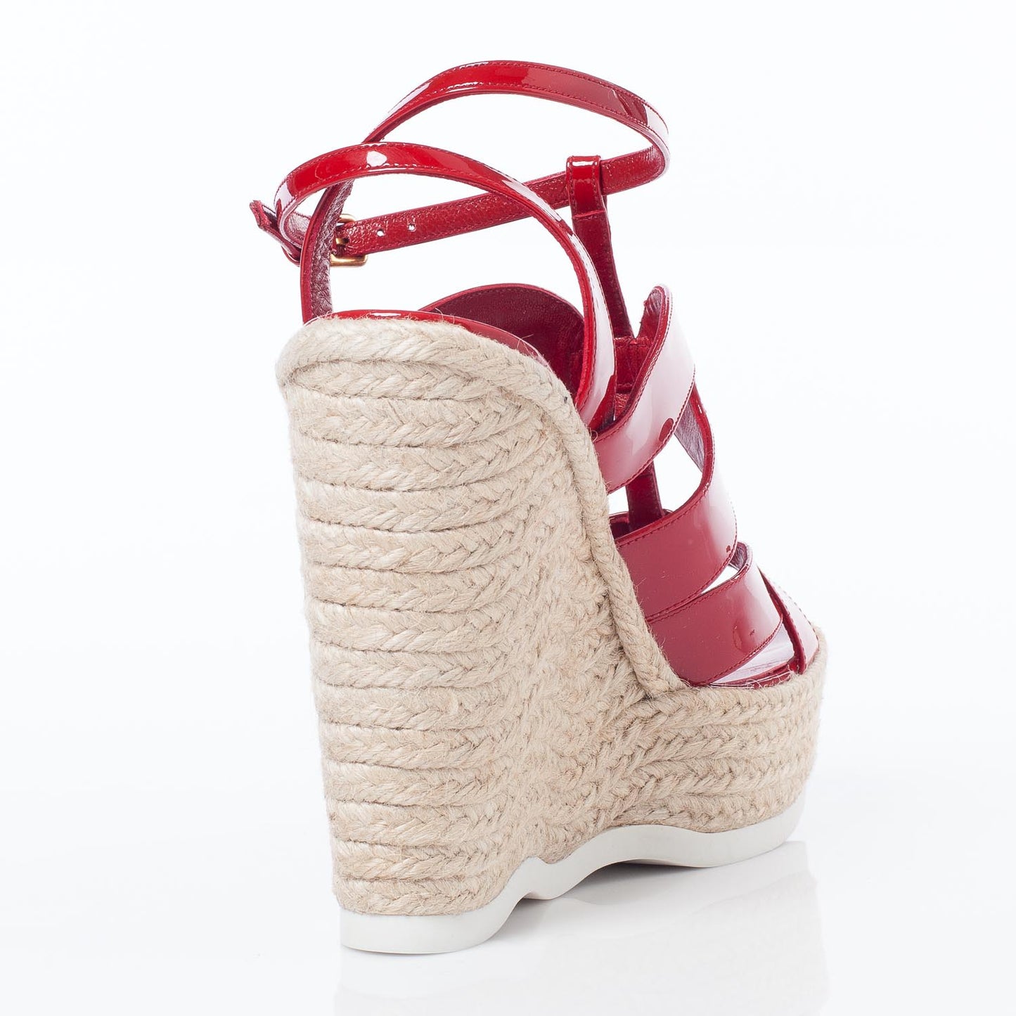 Patent Saint Malo Platform Espadrille Wedge Sandals 38 NEW Red