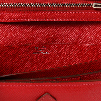 Hermes Epsom Bearn Gusset Wallet Rouge Casaque 6 of 6