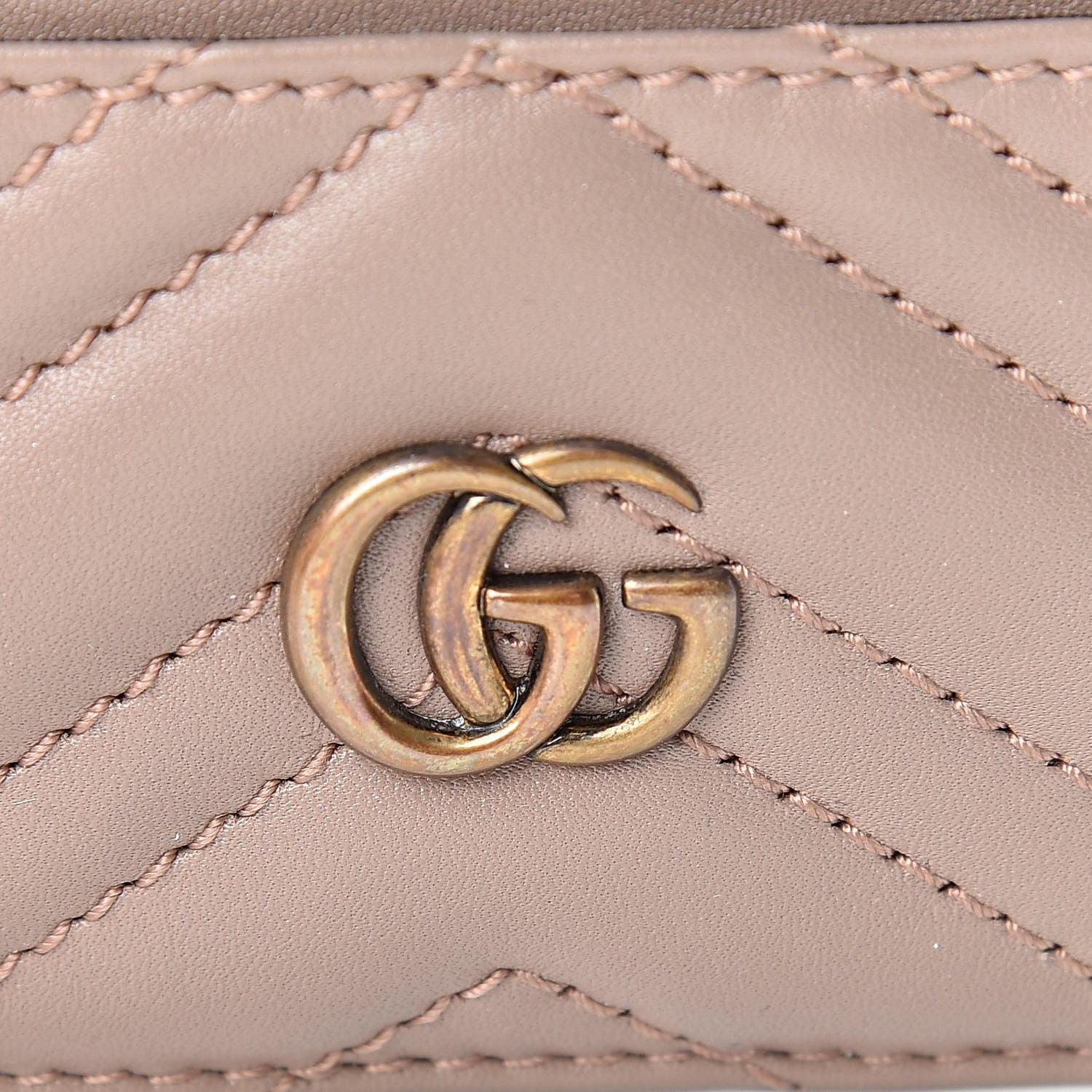 Gucci Calfskin Matelasse GG Marmont Card Holder Porcelain Rose 7 of 8