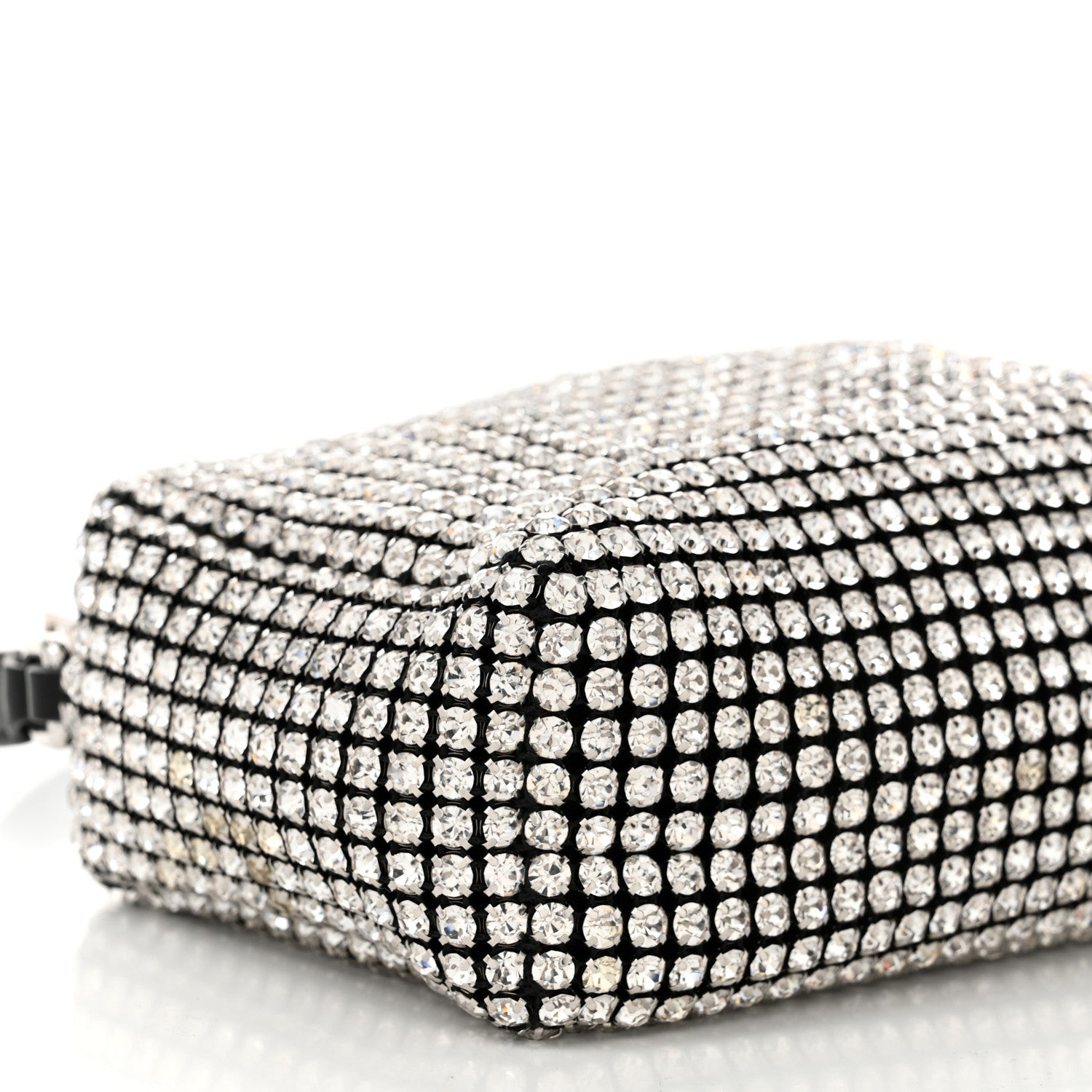 Alexander Wang Mesh Crystal Rhinestone Mini Heiress Pouch Black Silver 9 of 10