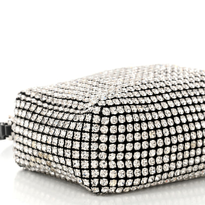 Alexander Wang Mesh Crystal Rhinestone Mini Heiress Pouch Black Silver 9 of 10
