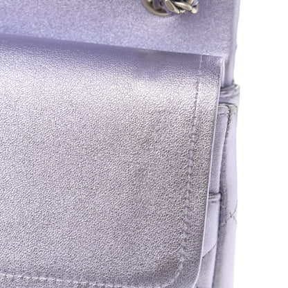 Chanel Metallic Lambskin Quilted Jumbo Double Flap Light Purple 12 of 13