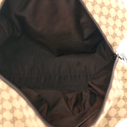 Gucci GG Monogram Web Large Collapsible Carry On Duffle Beige Brown 4 of 10