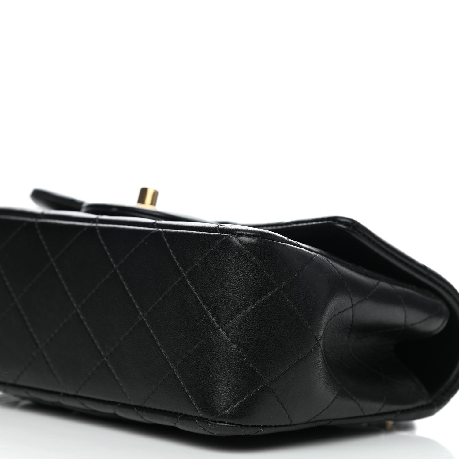 Chanel Lambskin Quilted Mini Top Handle Rectangular Flap Black 10 of 12
