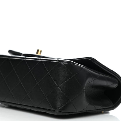 Chanel Lambskin Quilted Mini Top Handle Rectangular Flap Black 10 of 12