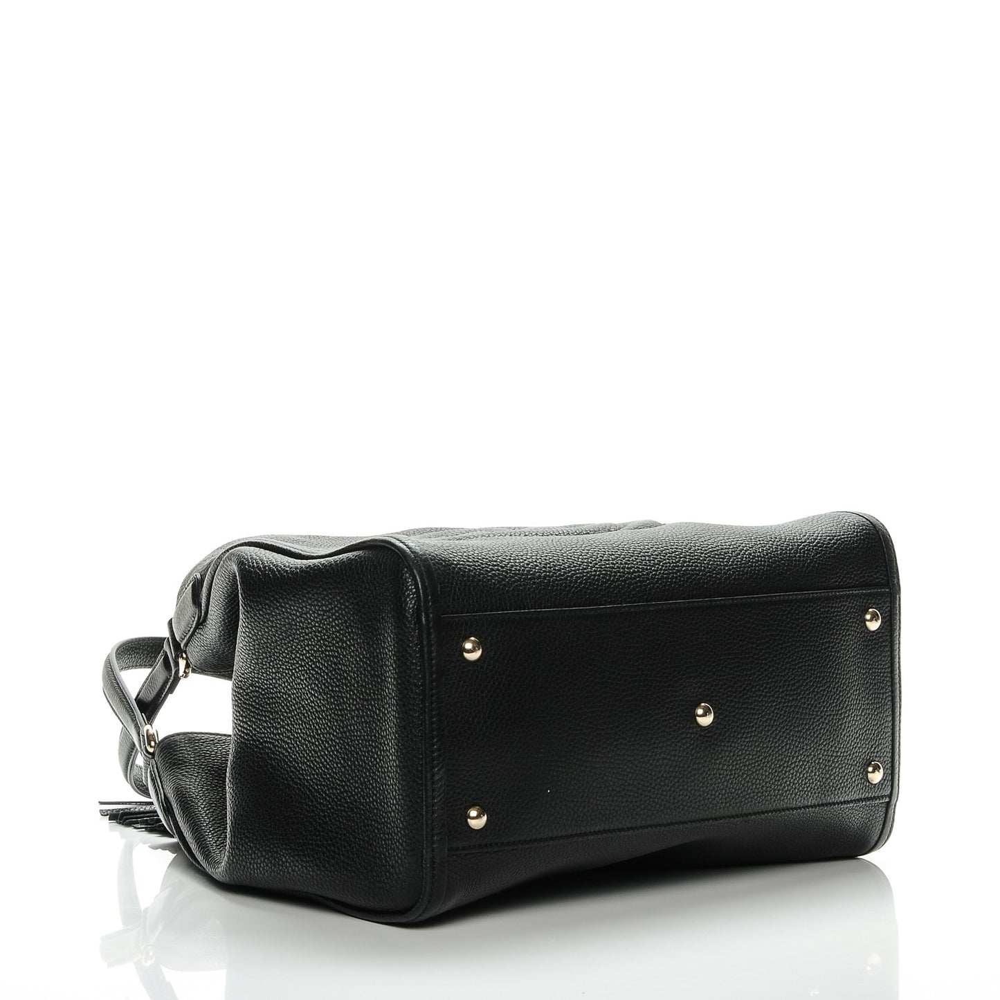 Pebbled Calfskin Medium Soho Shoulder Bag Black