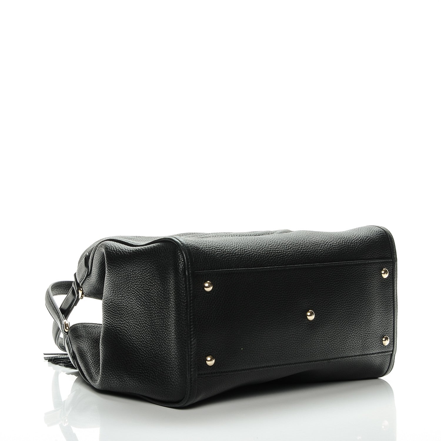 Gucci Pebbled Calfskin Medium Soho Shoulder Bag Black 4 of 7
