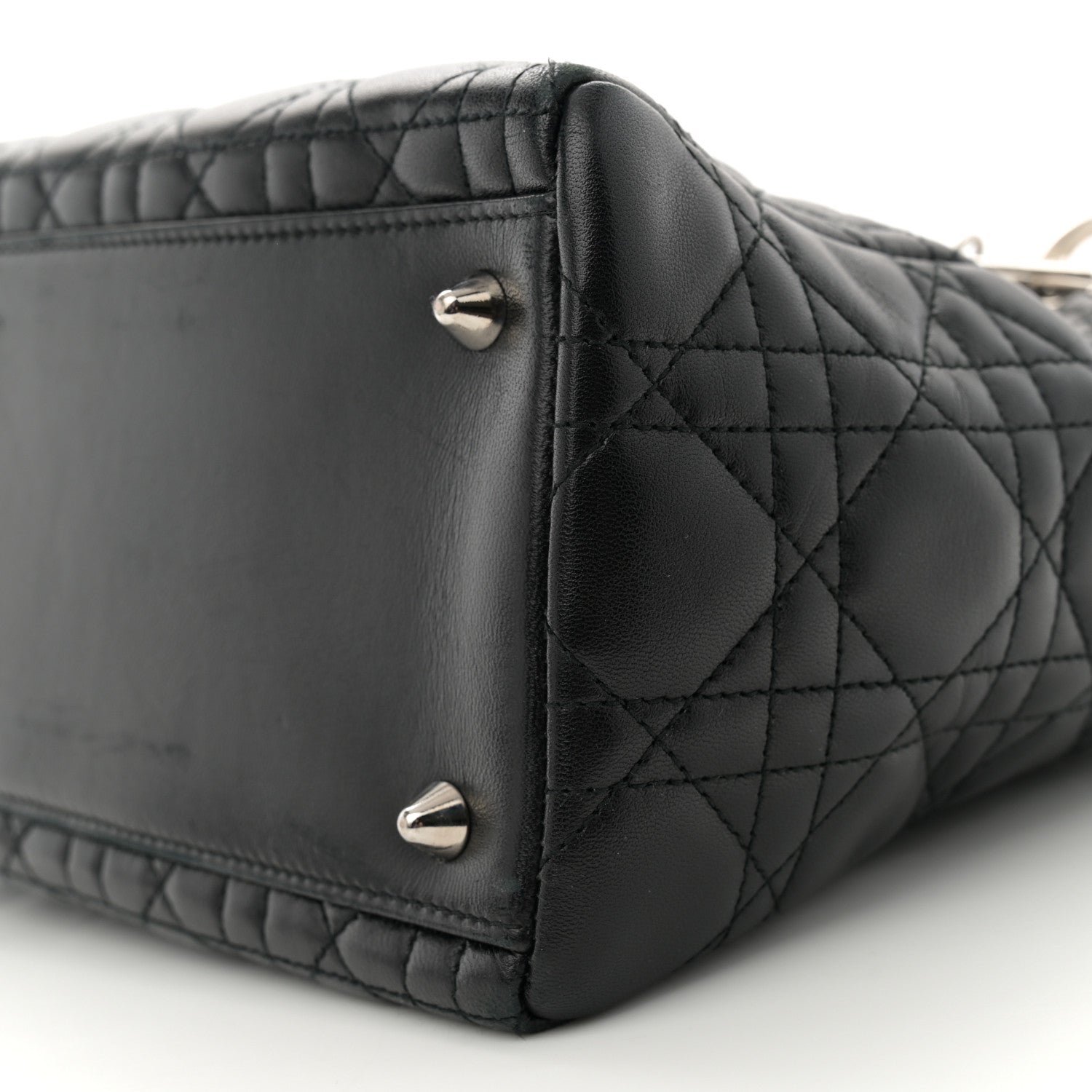 Christian Dior Lambskin Cannage Medium Lady Dior Black 10 of 11