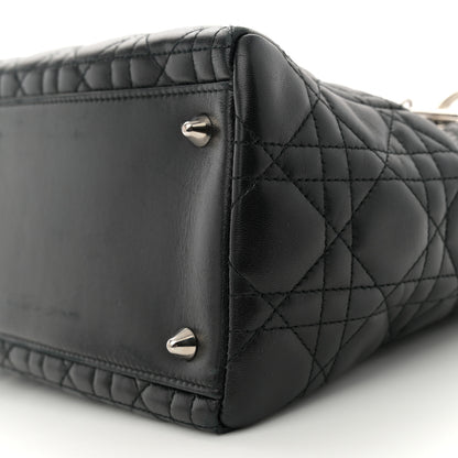 Christian Dior Lambskin Cannage Medium Lady Dior Black 10 of 11