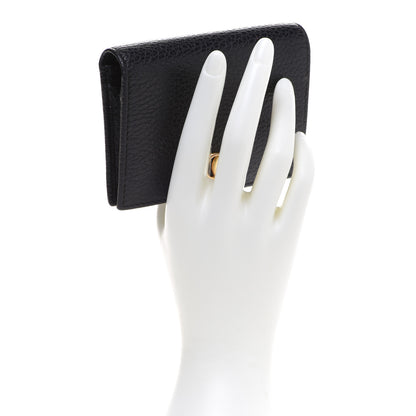 Gucci Pebbled Calfskin GG Marmont Card Case Black 2 of 8