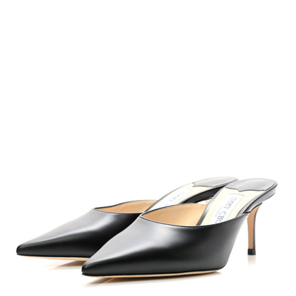 Jimmy Choo Liquid Calfskin Rav 65 Pointed Toe Mule Pumps 37 Black 3 of 7