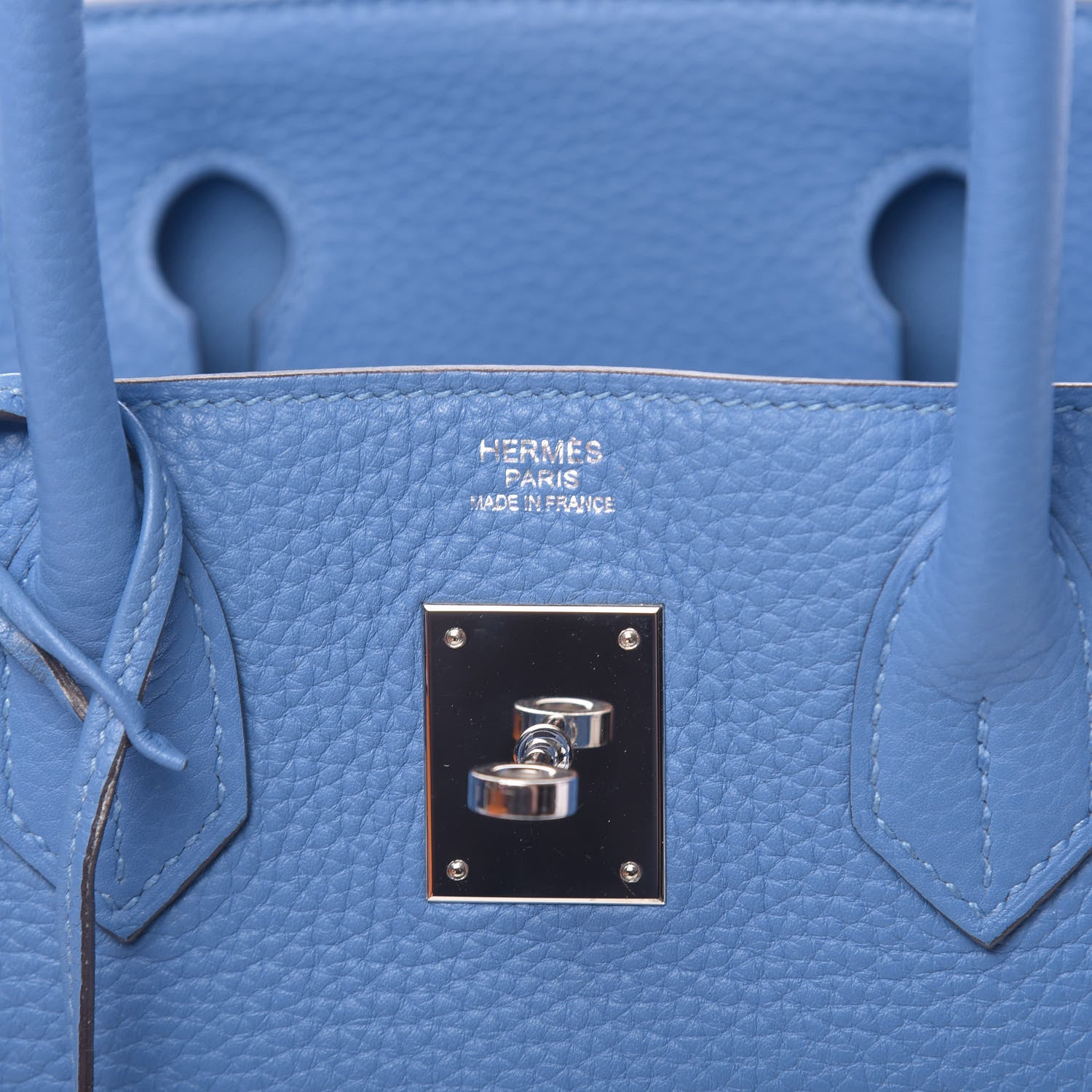Hermes Taurillon Clemence Birkin 30 Bleu Paradis 6 of 11
