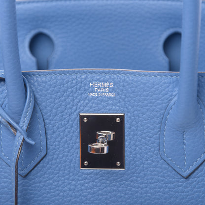 Hermes Taurillon Clemence Birkin 30 Bleu Paradis 6 of 11