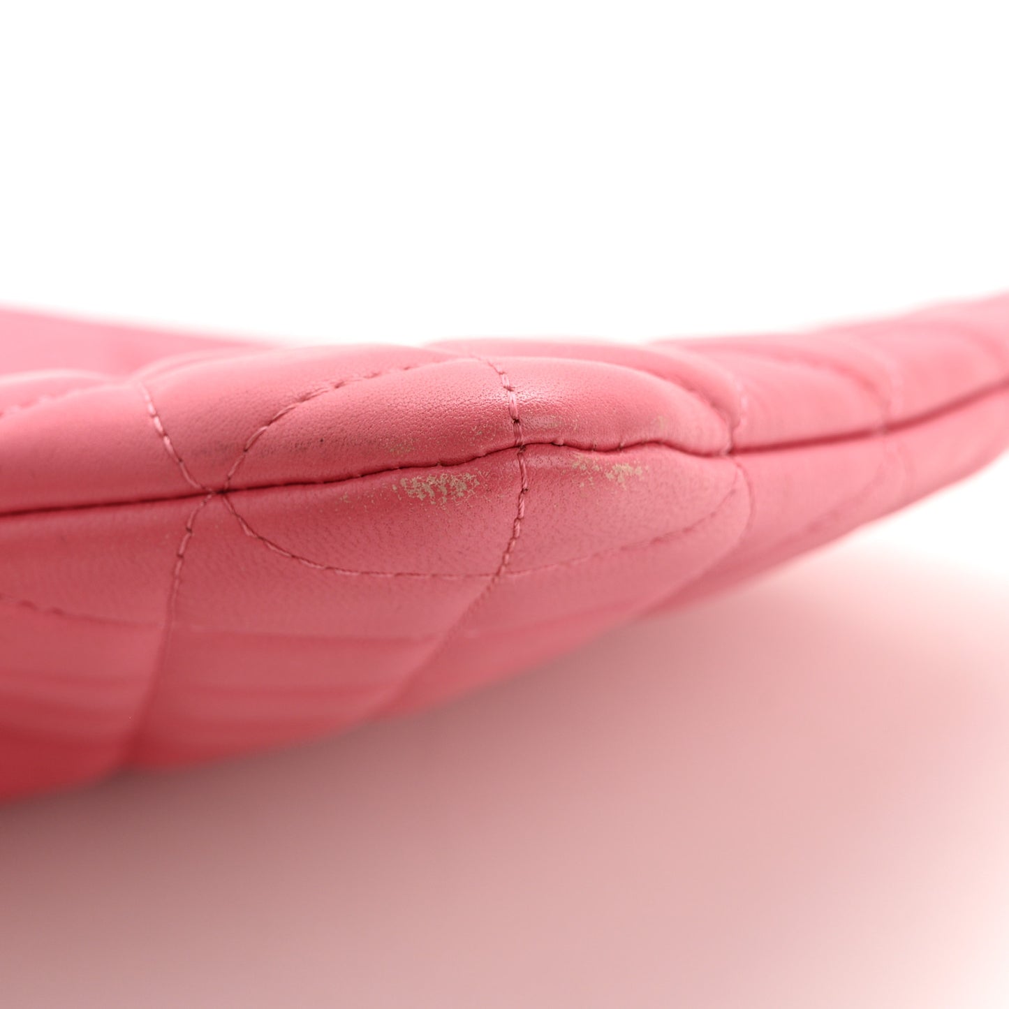 Lambskin Quilted Medium Casino Beauty CC Cosmetic Case Fuchsia