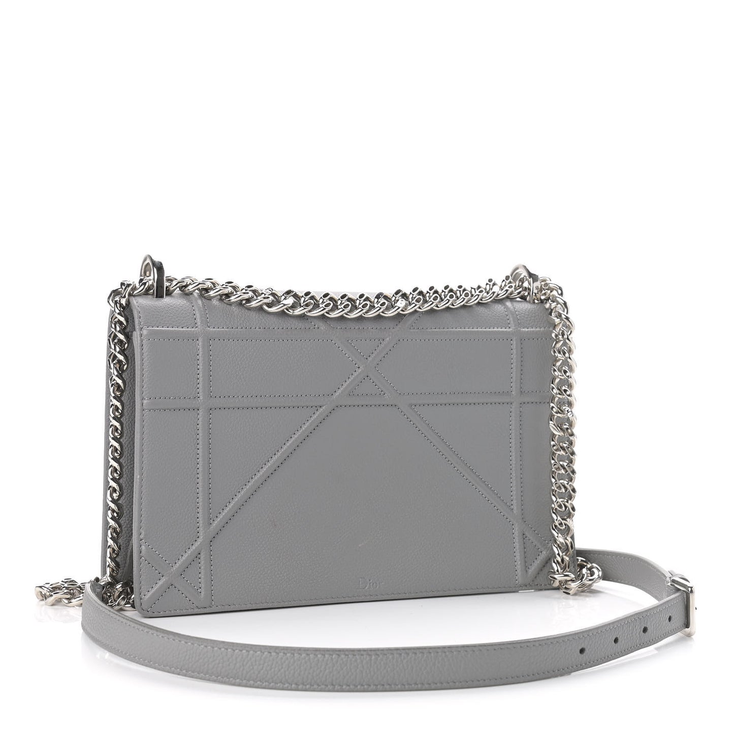 Grained Calfskin Medium Diorama Flap Bag Gris