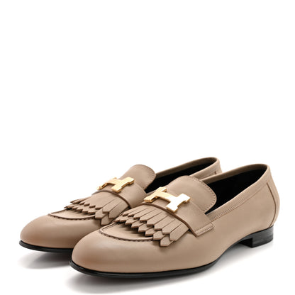 Hermes Goatskin Womens Royal Loafers 38 Beige Argile 3 of 9
